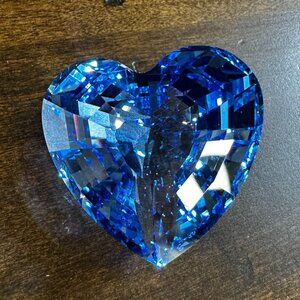 RETIRED Swarovski 1997 Society Member Renewal Gift - Blue (Azur) Crystal Heart